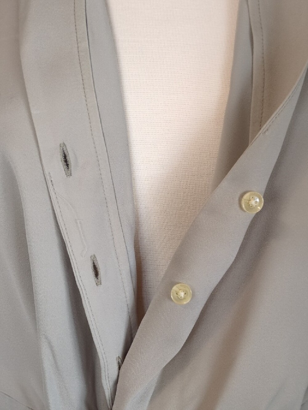 Banana Republic Light Taupe Tie-Waist Shirt Dress - Picture 8 of 12